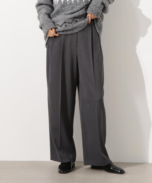 N.(N. Natural Beauty Basic)(エヌエヌナチュラルビューティーベーシック)の「【PS/低身長サイズ】ツータックワイドパンツ(その他パンツ・レディース・チャコールグレー/ネイビー/ライトイエロー・P/S/MEDIUM)」の2枚目の写真
