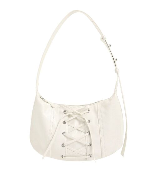 EMODA（エモダ）の「レースアップハーフムーンバッグ（ショルダーバッグ・レディース・ホワイト/レッド/ブラック・FREE）」の6枚目の写真