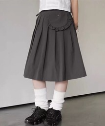 STAY MOTION（ステイモーション）の「【WEB限定】ウエストポーチ付きミドル丈プリーツスカート［韓国ファッション カジュアル］（スカート）」