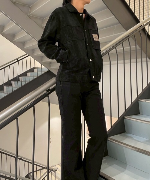 BENUSTA(ベヌスタ)の「A'GEM/9 × .kom 『BENUSTA /ベヌスタ』Corduroy Work Jacket /コーデュロイワークジャケット(ブルゾン・メンズ・ブラック・XL)」の4枚目の写真