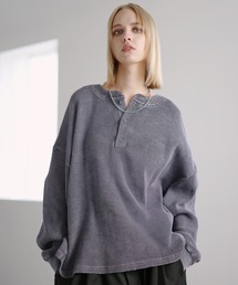 ROCHEM（ローシェン）の「ヴィンテージ加工サーマルヘンリーネックスウェット（スウェット）」