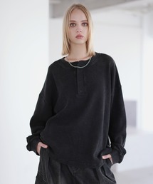 ROCHEM(ローシェン)のヴィンテージ加工サーマルヘンリーネックスウェット(スウェット)