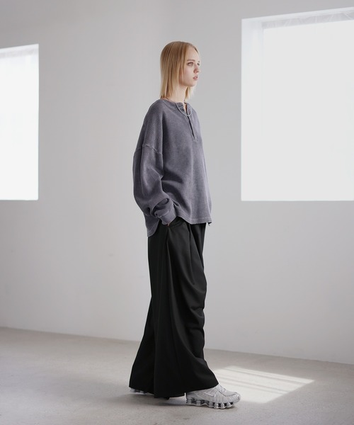 ROCHEM（ローシェン）の「ヴィンテージ加工サーマルヘンリーネックスウェット（スウェット・メンズ・ブラック/グレー/ブラウン/ネイビー・L/M/S/XS）」の10枚目の写真