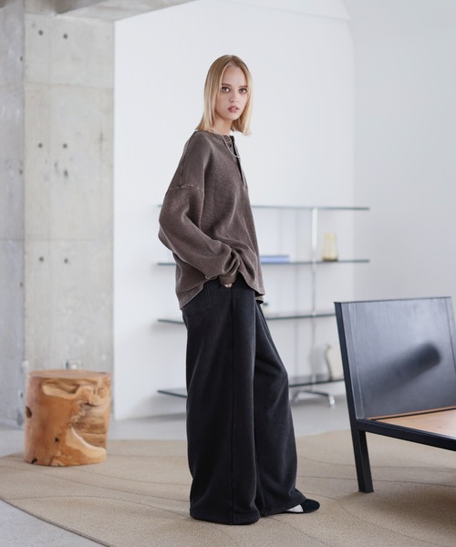 ROCHEM（ローシェン）の「ヴィンテージ加工サーマルヘンリーネックスウェット（スウェット・メンズ・ブラック/グレー/ブラウン/ネイビー・L/M/S/XS）」の19枚目の写真