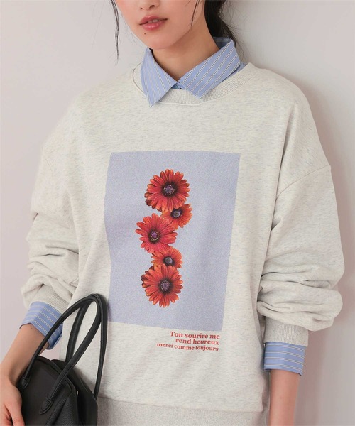titivate（ティティベイト）の「フォトプリントオーバーサイズスウェットプルオーバー（Tシャツ/カットソー・レディース・ネイビー/ブルー系その他/オートミール/オフホワイト/ベージュ系その他/ホワイト系その他・FREE）」の4枚目の写真
