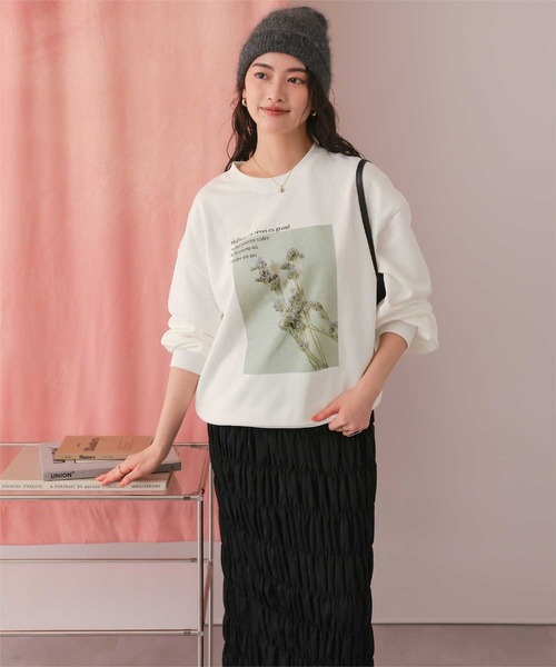 titivate（ティティベイト）の「フォトプリントオーバーサイズスウェットプルオーバー（Tシャツ/カットソー・レディース・ネイビー/ブルー系その他/オートミール/オフホワイト/ベージュ系その他/ホワイト系その他・FREE）」の12枚目の写真