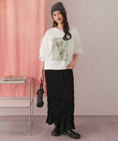 titivate（ティティベイト）の「フォトプリントオーバーサイズスウェットプルオーバー（Tシャツ/カットソー・レディース・ネイビー/ブルー系その他/オートミール/オフホワイト/ベージュ系その他/ホワイト系その他・FREE）」の13枚目の写真
