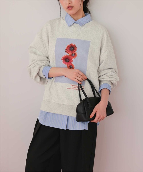 titivate（ティティベイト）の「フォトプリントオーバーサイズスウェットプルオーバー（Tシャツ/カットソー・レディース・ネイビー/ブルー系その他/オートミール/オフホワイト/ベージュ系その他/ホワイト系その他・FREE）」の19枚目の写真