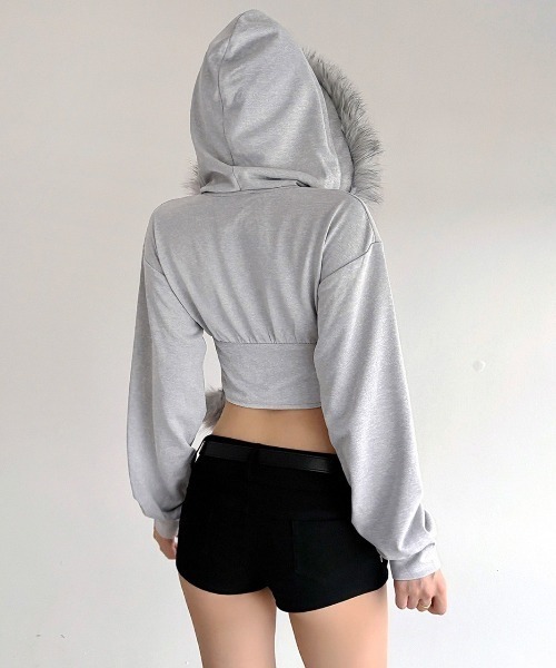 VIBGYOR(ヴィブジョー)の「【LAMPOON】コルセットジップパーカー(パーカー・レディース・グレー・LARGE/SMALL/MEDIUM)」の3枚目の写真