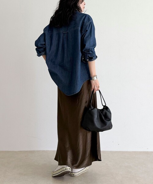 fredy emue（フレディエミュ）の「シルキーヘビーサテンスカート（スカート・レディース・ブラウン/アイボリー・38/36）」の15枚目の写真