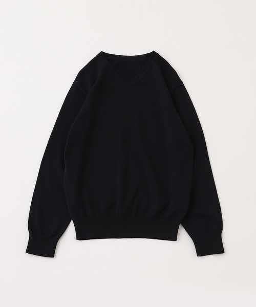 PULP/417EDIFICE(パルプフォーワンセブンエディフィス)の「PULP / コットン Vネックニット(ニット/セーター・メンズ・レッド/ブラック・2/1)」の1枚目の写真