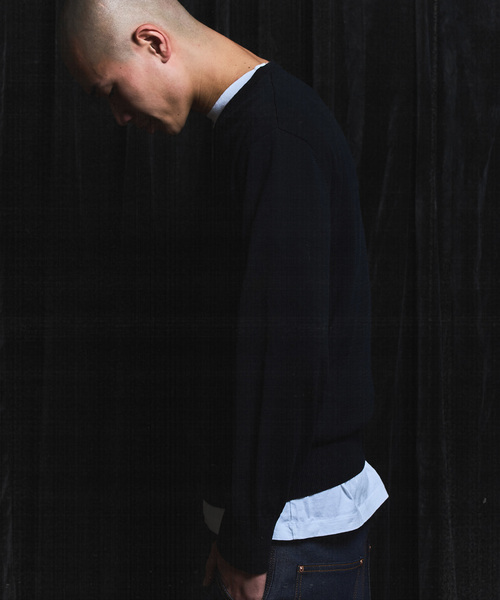 PULP/417EDIFICE(パルプフォーワンセブンエディフィス)の「PULP / コットン Vネックニット(ニット/セーター・メンズ・レッド/ブラック・2/1)」の4枚目の写真