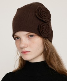 SLY（スライ）の「FLOWER MOTIF KNIT BEANIE フラワーモチーフ ニット ビーニー 秋服 冬服（ニットキャップ/ビーニー）」