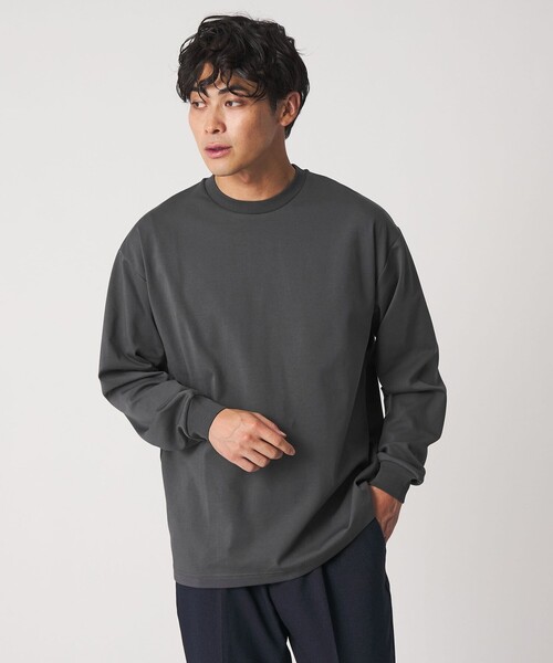 A DAY IN THE LIFE UNITED ARROWS(アデイインザライフユナイテッドアローズ)の「ポンチ リラックス カットソー<A DAY IN THE LIFE>(Tシャツ/カットソー・メンズ・その他1/ダークグレー/ホワイト・L/M/S)」の4枚目の写真