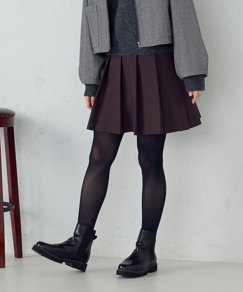 COMME CA ISM（コムサイズム）の「【オンライン・店舗限定】ミニ丈 プリーツスカート（スカート・レディース・グレイッシュベージュ/ダークブラウン・MEDIUM/LARGE）」の2枚目の写真