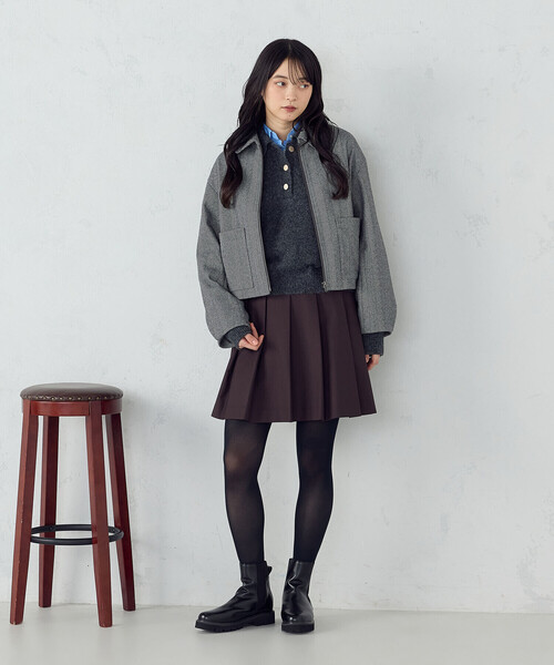 COMME CA ISM（コムサイズム）の「【オンライン・店舗限定】ミニ丈 プリーツスカート（スカート・レディース・グレイッシュベージュ/ダークブラウン・MEDIUM/LARGE）」の5枚目の写真