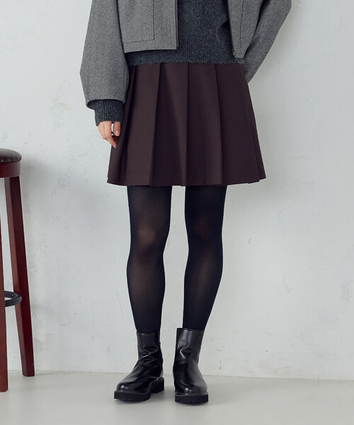 COMME CA ISM（コムサイズム）の「【オンライン・店舗限定】ミニ丈 プリーツスカート（スカート・レディース・グレイッシュベージュ/ダークブラウン・MEDIUM/LARGE）」の7枚目の写真