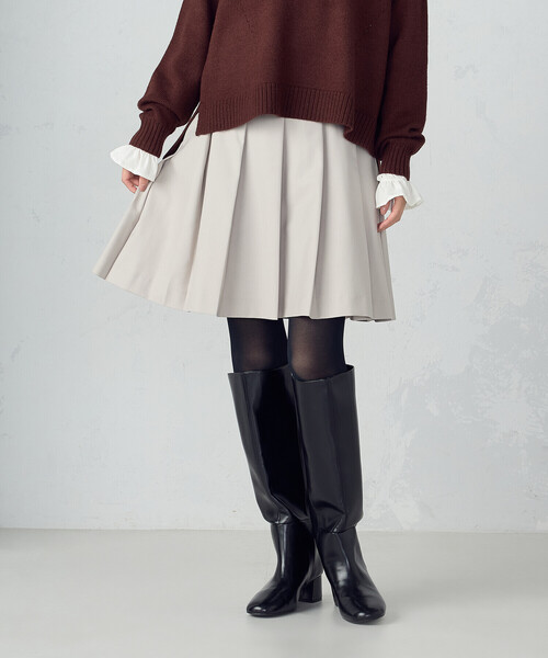 COMME CA ISM（コムサイズム）の「【オンライン・店舗限定】ミニ丈 プリーツスカート（スカート・レディース・グレイッシュベージュ/ダークブラウン・MEDIUM/LARGE）」の12枚目の写真