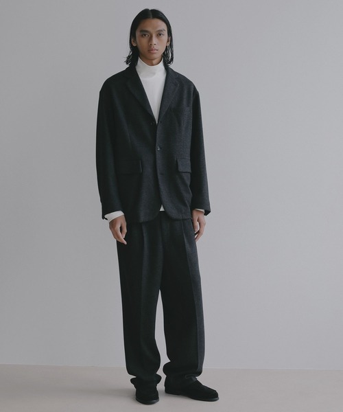 BAYFLOW（ベイフロー）の「【EF(エフ)】ウールライクジャージジャケット（MEN）（テーラードジャケット・メンズ・ダークグレー/ブラウン・MEDIUM/LARGE）」の3枚目の写真