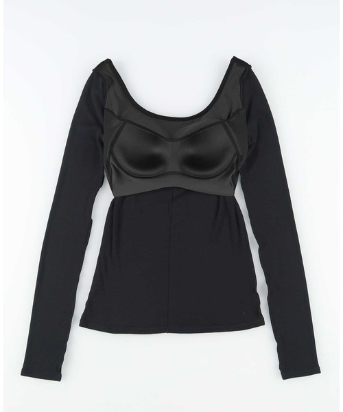 OUR WACOAL（アワワコール）の「カップ付きカットソー　10分袖（Tシャツ/カットソー・レディース・グレー/ブラック/ネイビー・L/M）」の8枚目の写真