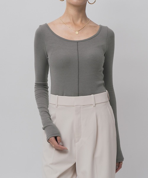 OUR WACOAL（アワワコール）の「カップ付きカットソー　10分袖（Tシャツ/カットソー・レディース・グレー/ブラック/ネイビー・L/M）」の21枚目の写真