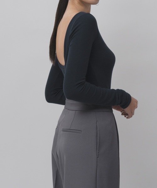 OUR WACOAL（アワワコール）の「カップ付きカットソー　10分袖（Tシャツ/カットソー・レディース・グレー/ブラック/ネイビー・L/M）」の19枚目の写真