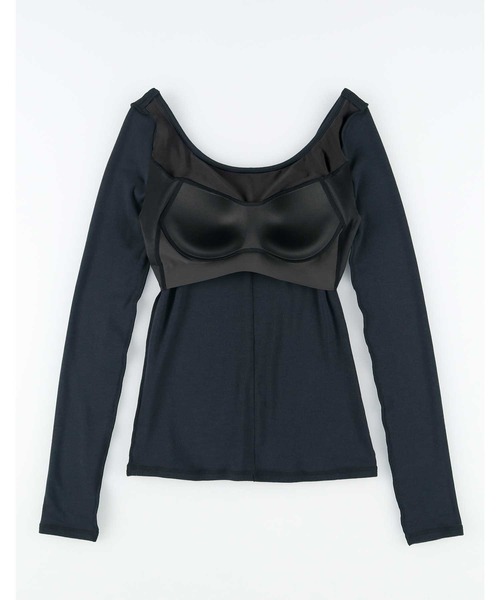 OUR WACOAL（アワワコール）の「カップ付きカットソー　10分袖（Tシャツ/カットソー・レディース・グレー/ブラック/ネイビー・L/M）」の12枚目の写真