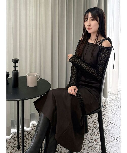 マリークワント マーキュリーデュオ レイヤードデザイン 黒ワンピース マリークワント マーキュリーデュオ レイヤードデザイン 黒ワンピース