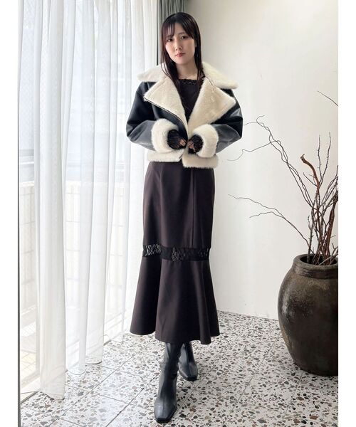 MERCURYDUO（マーキュリーデュオ）の「レースパネル切替ワンピース（ワンピース・レディース・グレー/ブラウン・SMALL/MEDIUM）」の20枚目の写真