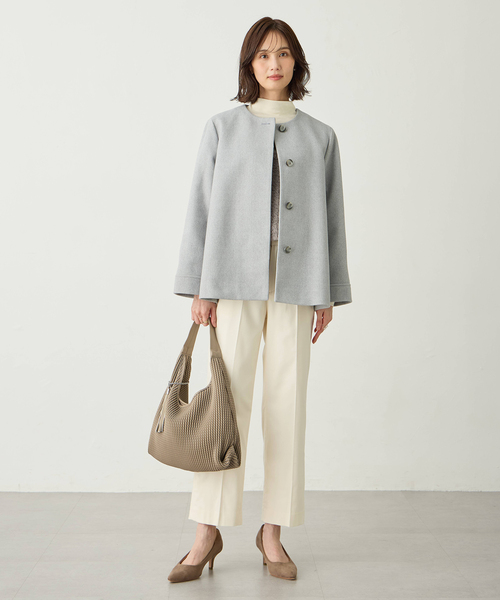 A/C DESIGN BY ALPHA CUBIC（エーシーデザインバイアルファキュービック）の「エンボストートバッグ（トートバッグ・レディース・ブラック/ベージュ・フリー）」の8枚目の写真