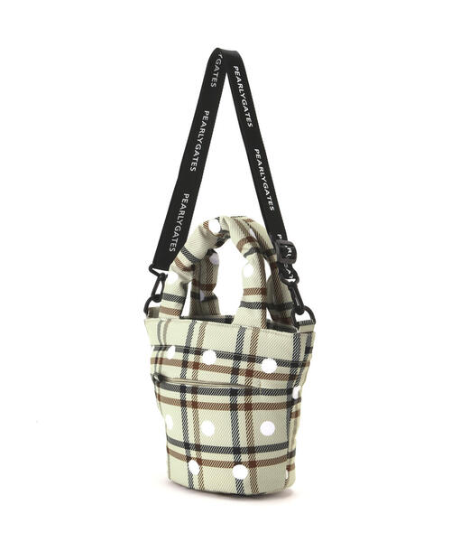 PEARLY GATES】チェック×ドット柄中綿カートバッグ (UNISEX)