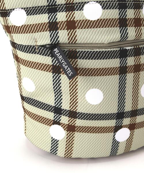 PEARLY GATES】チェック×ドット柄中綿カートバッグ (UNISEX)