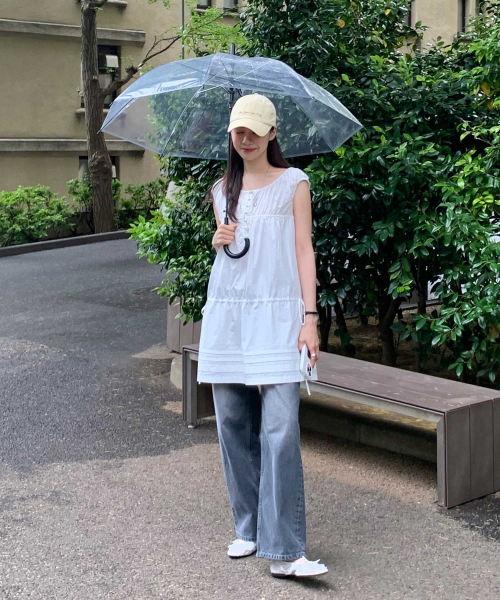TTUDEMENT(トュードメント)の「SHIRRING BABY DOLL DRESS WHITE(ワンピース・レディース・その他・SMALL/MEDIUM)」の1枚目の写真
