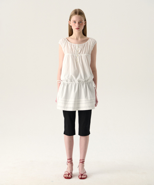 TTUDEMENT(トュードメント)の「SHIRRING BABY DOLL DRESS WHITE(ワンピース・レディース・その他・SMALL/MEDIUM)」の4枚目の写真