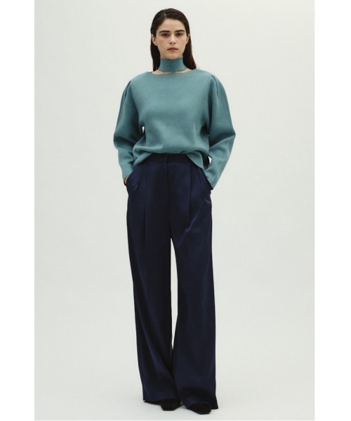 RIM.ARK(リムアーク)の「Neck parts knit tops ネックパーツニットトップス(ニット/セーター・レディース・グレー/ブルー/ブラック・FREE)」の3枚目の写真