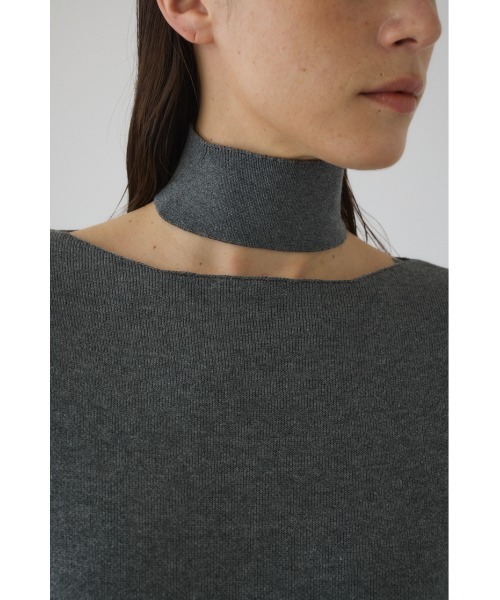 RIM.ARK(リムアーク)の「Neck parts knit tops ネックパーツニットトップス(ニット/セーター・レディース・グレー/ブルー/ブラック・FREE)」の4枚目の写真