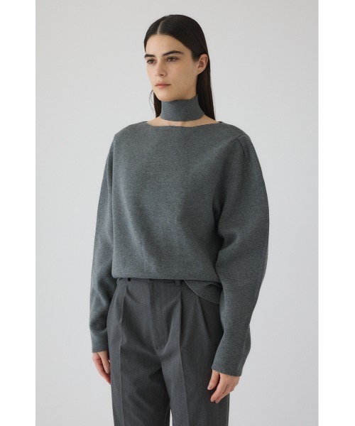 RIM.ARK(リムアーク)の「Neck parts knit tops ネックパーツニットトップス(ニット/セーター・レディース・グレー/ブルー/ブラック・FREE)」の8枚目の写真