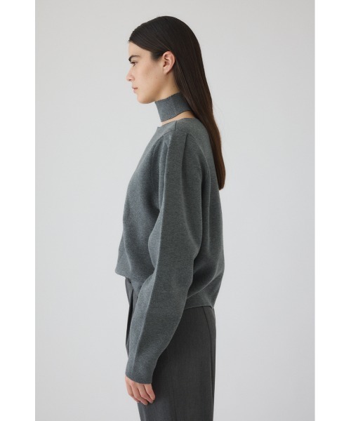RIM.ARK(リムアーク)の「Neck parts knit tops ネックパーツニットトップス(ニット/セーター・レディース・グレー/ブルー/ブラック・FREE)」の9枚目の写真