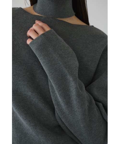 RIM.ARK(リムアーク)の「Neck parts knit tops ネックパーツニットトップス(ニット/セーター・レディース・グレー/ブルー/ブラック・FREE)」の12枚目の写真