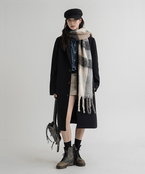LEMAIN SECOND（リメインセカンド）の「WOOL BLEND OVERFIT SINGLE COAT [BLACK]（チェスターコート・メンズ・その他・LARGE）」の4枚目の写真