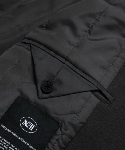 LEMAIN SECOND（リメインセカンド）の「WOOL BLEND OVERFIT SINGLE COAT [BLACK]（チェスターコート・メンズ・その他・LARGE）」の10枚目の写真