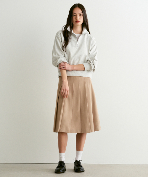 MUSINSA STANDARD WOMAN(ムシンサスタンダードウーマン)の「レディースプリーツミディスカート【ベージュ】(スカート・レディース・その他・SMALL/MEDIUM/LARGE/X-SMALL)」の1枚目の写真
