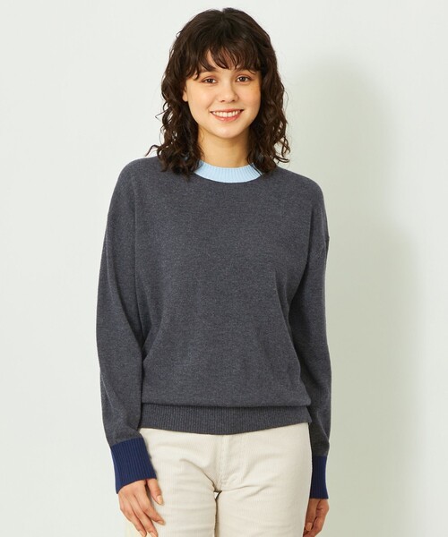 MACKINTOSH PHILOSOPHY（ﾏｯｷﾝﾄｯｼｭ ﾌｨﾛｿﾌｨｰ）の「GREY LABEL ウールカシミヤバイカラーニット（ニット/セーター・レディース・ベージュ系その他3/グレー系その他2・2/6）」の2枚目の写真