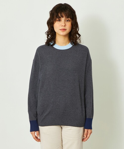 MACKINTOSH PHILOSOPHY（ﾏｯｷﾝﾄｯｼｭ ﾌｨﾛｿﾌｨｰ）の「GREY LABEL ウールカシミヤバイカラーニット（ニット/セーター・レディース・ベージュ系その他3/グレー系その他2・2/6）」の3枚目の写真