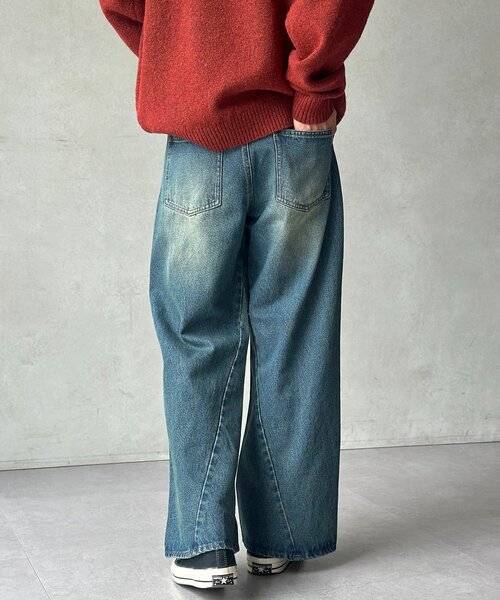 CPCM（シーピーシーエム）の「立体裁断セミフレアデニム（デニムパンツ・メンズ・ブルー/ブラック/ネイビー・MEDIUM/LARGE）」の15枚目の写真