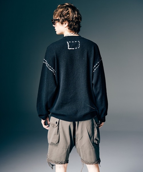 glamb(グラム)の「Hand Beaded Logo Knit / ハンドビーデッドロゴニット(ニット/セーター・メンズ・イエロー/ブラック/ブルー・S/M/L)」の8枚目の写真