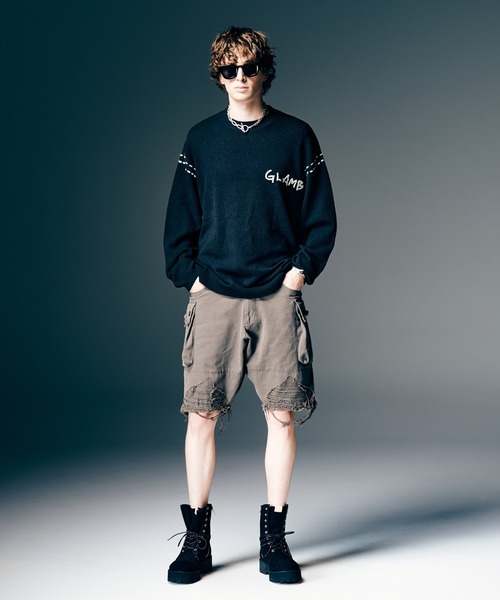 glamb(グラム)の「Hand Beaded Logo Knit / ハンドビーデッドロゴニット(ニット/セーター・メンズ・イエロー/ブラック/ブルー・S/M/L)」の11枚目の写真