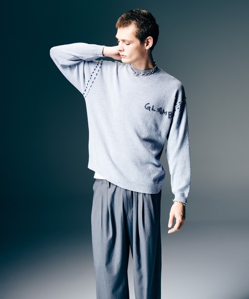 glamb(グラム)の「Hand Beaded Logo Knit / ハンドビーデッドロゴニット(ニット/セーター・メンズ・イエロー/ブラック/ブルー・S/M/L)」の9枚目の写真