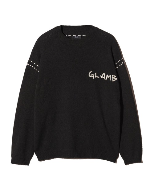 glamb(グラム)の「Hand Beaded Logo Knit / ハンドビーデッドロゴニット(ニット/セーター・メンズ・イエロー/ブラック/ブルー・S/M/L)」の4枚目の写真