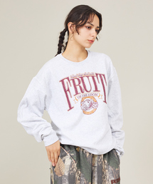 【FRUIT OF THE LOOM/フルーツ・オブ・ザ・ルーム】RETRO PRINT SWEAT/ロゴクルー/ユニセックス